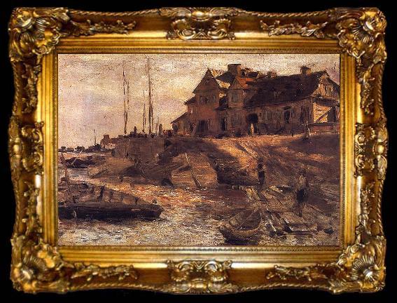 framed  Aleksander Gierymski Solec harbour, ta009-2